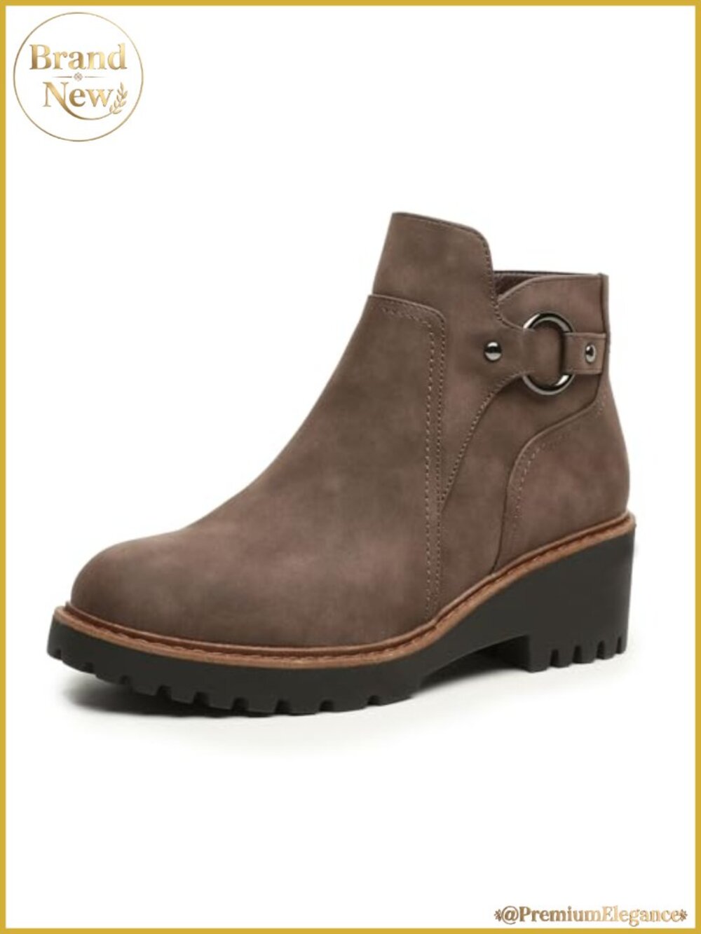 Women's Ankle Boots Chunky Heel Zip Short Booties Dress Fall